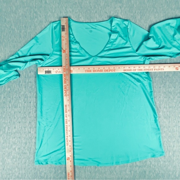 Jessica London 3/4 sleeve blouse teal size 14 / 16 - Picture 8 of 8